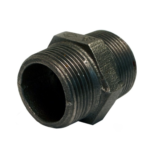 [MI-NB-BSP-HNI-32-BLK] DN32 (1.1/4" NB) BSP BLACK MALLEABLE IRON HEX NIPPLE