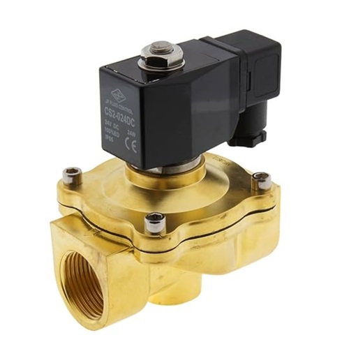 [BRS-VAL-SOL-BSP-25-DC-24-NC] DN25 (1" NB) BSP (FXF) BRASS SOLENOID VALVE 24vDC NORMALLY CLOSED