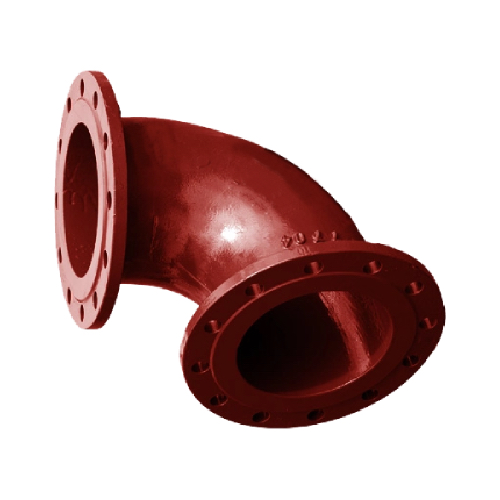 [DI-ELB-150-P16-90-RED-EN598] DN150 (6" NB) PN16 FLANGED DUCTILE IRON ELBOW 90° RED OXIDE EN598