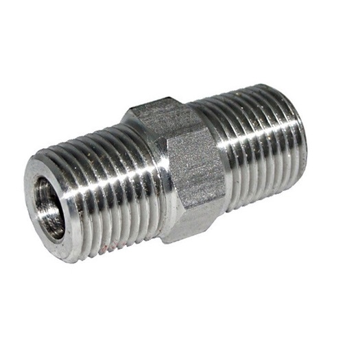 [SS-HYD-HNI-NPT-6K-15-316] DN15 (1/2" NB) NPT 6000 SERIES HEXAGON NIPPLE MXM SS 316