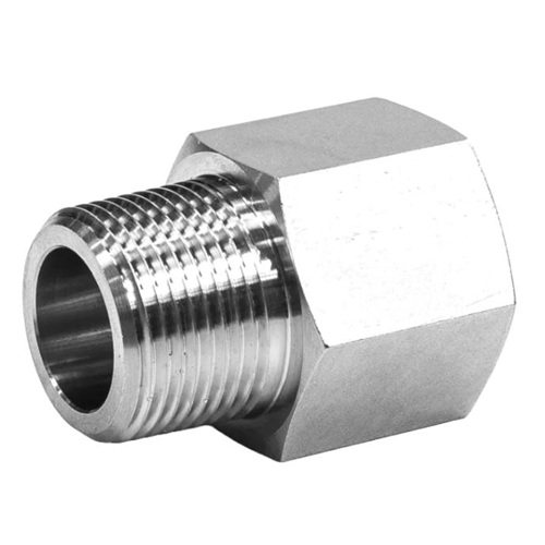 [SS-HYD-MFA-15-15-NPT] DN15 (1/2" NB) NPT MALE X FEMALE HYDRAULIC ADAPTOR SS 316