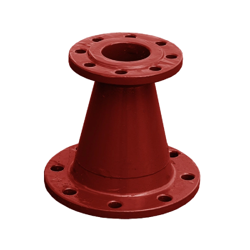 [DI-RED-150-100-P16-CON-RED-EN598] DN150 X 100 (6" X 4" NB) PN16 FLANGED DUCTILE IRON CONCENTRIC TAPER REDUCER RED OXIDE EN598