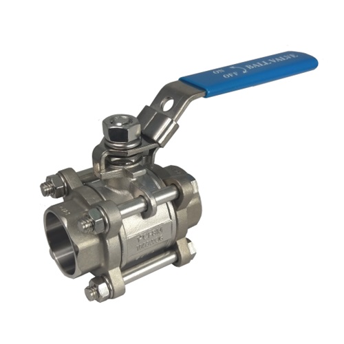 [SS-VAL-BAL-SW-32-3PC] DN32 (1.1/4" NB) SOCKET WELD 3PC FB BALL VALVE LEVER OP. SS 316