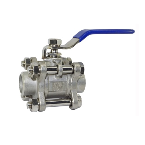 [SS-VAL-BAL-BW-20-3PC] DN20 (3/4" NB) BUTT WELD 3PC FB BALL VALVE LEVER OP. SS 316