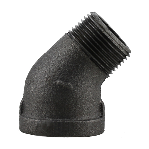 [MI-NB-BSP-ELB-MF-45-32-BLK] DN32 (1.1/4" NB) BSP BLACK MALLEABLE IRON MXF STREET ELBOW 45°