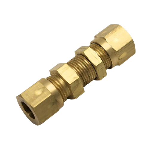     6.35mm OD (1/4" OD) COMPRESSION BULKHEAD FITTING BRASS