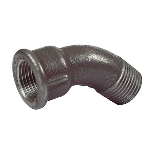 [MI-NB-BSP-BEN-MF-45-8-BLK] DN8 (1/4" NB) BSP BLACK MALLEABLE IRON MXF BEND 45°