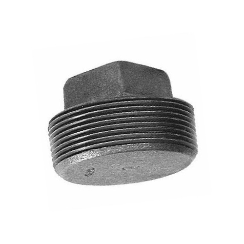 [MI-NB-BSP-PLU-25-BLK-SOL] DN25 (1" NB) BSP BLACK MALLEABLE IRON SOLID PLUG