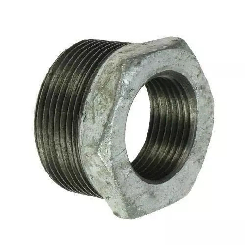   DN15 X 10 (1/2" X 3/8" NB) BSP GALVANISED MALLEABLE IRON REDUCING BUSH