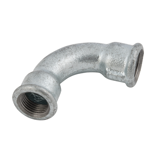 [MI-NB-BSP-BEN-LR-FF-90-32-GAL] DN32 (1.1/4" NB) BSP GALVANISED MALLEABLE IRON FXF LONG RADIUS BEND 90°