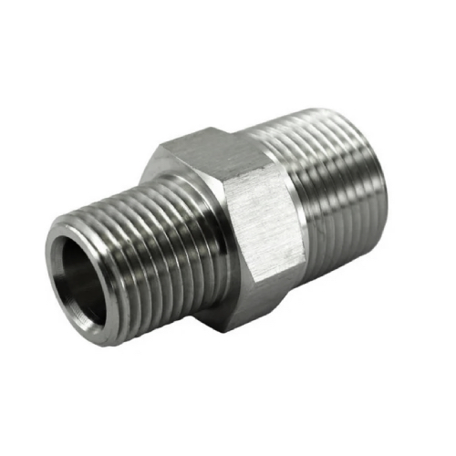 [HW-NB-BSP-HNIR-20-15-BLK] DN20 X 15 (3/4" X 1/2" NB) BSP BLACK MALLEABLE IRON REDUCING HEX NIPPLE