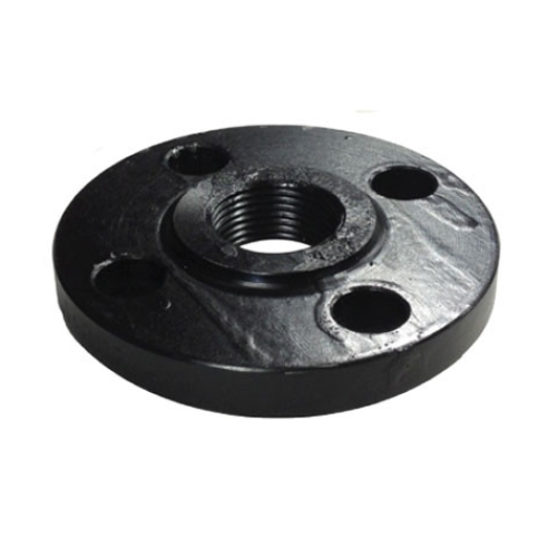 [CS-NB-FLA-15-RF-SCR-PN6-S235JR-BLK] DN15 (1/2" NB) PN6 RF BSPP THREADED FLANGE S235JR BLACK