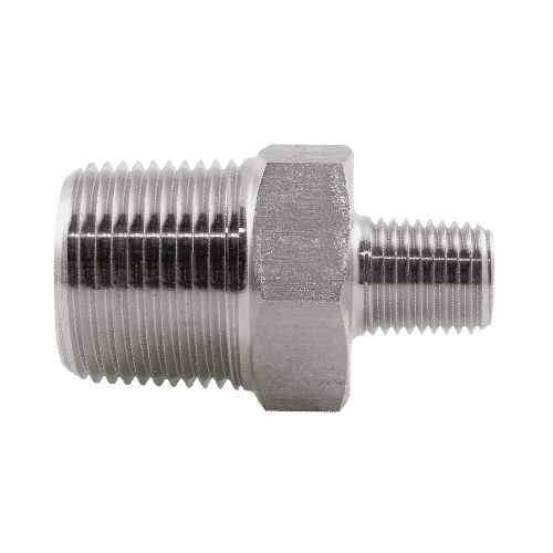 [SS-NB-BSPT-HNIR-40-32-316] DN40 X 32 (1.1/2" X 1.1/4" NB) BSP   REDUCING HEX NIPPLE SS 316