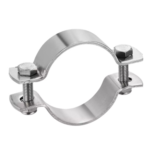 [SS-FAS-OBR-HYG-12.7-304] 0.50" (1/2" OD) UN-BOSSED HYGIENIC SPLIT BAND HANGER SS 304
