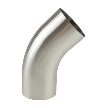 [SS-HYG-BEN-45-1.5D-101.6X2.0-316] 4.00" OD | 2.0MM WALL | BS 4825 PART 2 | POLISHED | 1.5D | HYGIENIC BEND | 45° | STAINLESS STEEL | GR. 316/L