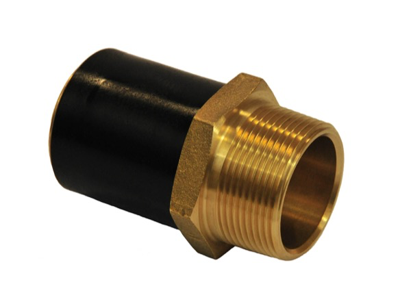 [PE100-SF-MSA-BSP-32-32] 32MM PE100 SOCKET FUSION X 1.1/4" BSP BRASS MALE ADAPTOR PN16