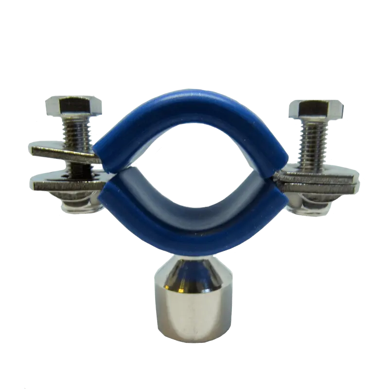 [SS-FAS-PAS-CLIP-HYG-114-304] 1.1/4" (1.1/4" OD) PASILAC CLIP OD PLAIN TUBE BOSS, 19MM STEM, BLUE INSERT, 304