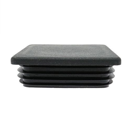 50 x 50 x 1-2mm SQUARE PLASTIC BOX SECTION INSERT ENDS BLACK LDPE