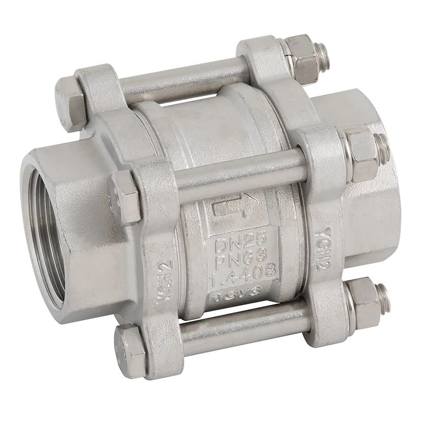   DN15 (1/2" NB) BSP 3 PIECE SPRING CHECK VALVE SS 316