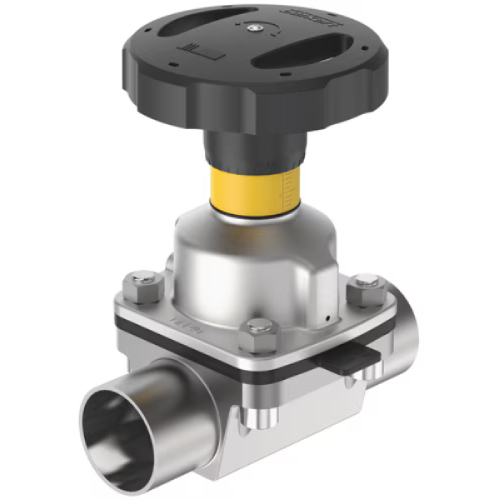 [SS-HYG-DPH-63.5-2W-PE] 2.50" OD PLAIN WELD END BURKERT HYGIENIC DIAPHRAGM VALVE LEVER OP. SS 316