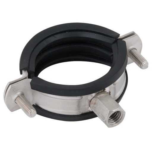 [BRA-RLC-SS-60-64-M10] 60-64mm RANGE (2" NB) RUBBER LINE CLIP (M8/10 BOSS) STAINLESS STEEL