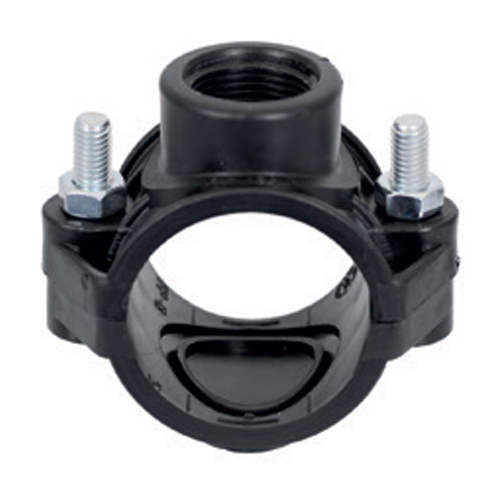 [PP-SAD-110-25] 110mm OD PP SADDLE CLAMP WITH 1" BOSS
