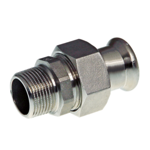 [SS-PRS-MUN-42-40-EPDM-316] 42MM X 1 1/2" PRESSFIT MALE BSP UNION ADAPTOR EPDM SEALS SS 316