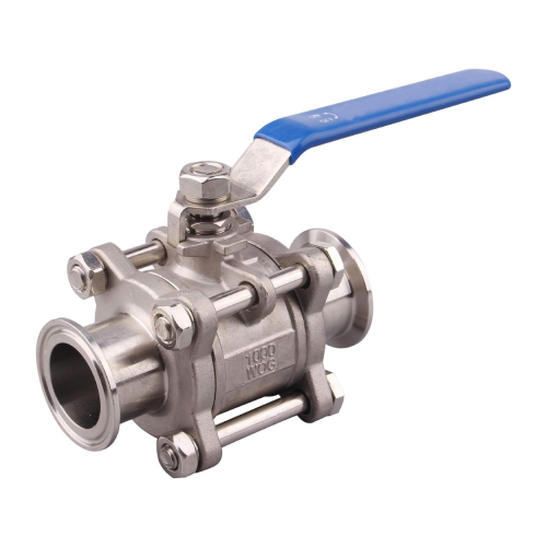 [SS-VAL-HYG-BAL-TRI-38.1-3PC] 1.50" (1.1/2") OD 3PC TRI CLAMP END BALL VALVE LEVER OP SS 316