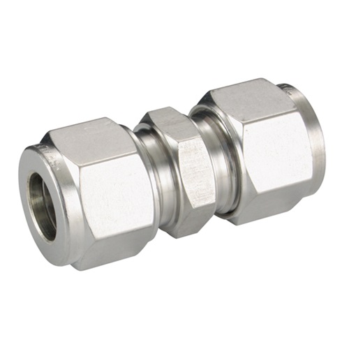 [SS-HYD-COM-12.7-STR-316] 1/2" OD (12.7mm OD) OD COMPRESSION EQUAL COUPLING T.F. SS 316
