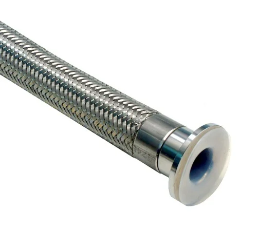 [HOS-SS-50.8-PTFE-FLA-TRI-5.3M] 50.8mm (2") ID STAINLESS STEEL BRAIDED PTFE HOSE C/W TRI FERRULE PTFE TAFT ENDs (5.3 MTR)