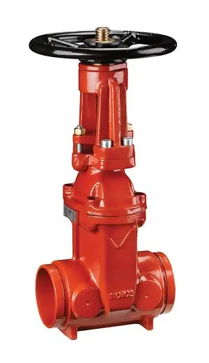 [DI-VAL-GAT-GVD-150-HW-168] DN150 (6" NB / 168.3MM) OS&Y GATE VALVE, EPDM, GROOVED, RED 