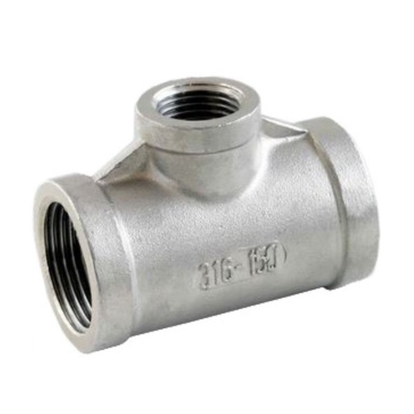 [SS-NB-BSP-150-TEE-25X20-316] DN25 X 20 (1" X 3/4" NB) BSP 150# REDUCING TEE SS 316