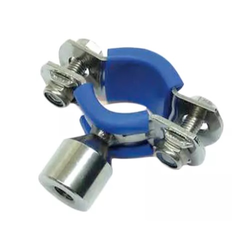 [SS-HYG-AV-M10-304-304] 304MM OD | METRIC | HYGIENIC | M10 BOSSED | ANTI VIBRATION | BLUE RUBBER LINED | PIPE CLIP | STAINLESS STEEL | GR. 304/L