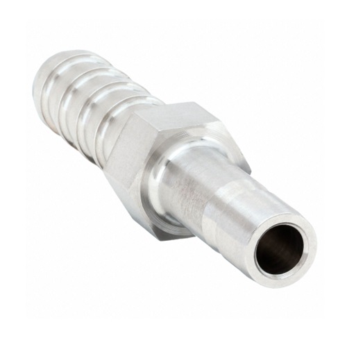 [SS-HYD-HOS-BRB-12.7-316] 12.7mm OD (1/2" OD) PUSH ON TUBE BARB X 12.7mm OD (1/2" OD) TUBE END ADAPTOR SS 316