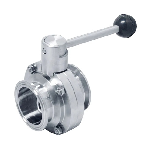 [SS-HYG-VAL-BFL-TRI-50.8-EPDM-LVR] 2.00" OD TRI-FERRULE END HYGIENIC BUTTERFLY VALVE LEVER OP. SS 316