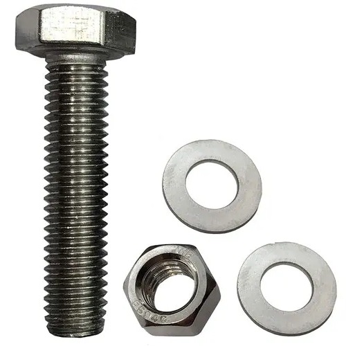 [FAS-BOLT-SET-M16-70-SS-A2-XOX] M16 X 70mm LONG A2 ST/ST HEX SET BOLT, NUT & DOUBLE WASHER