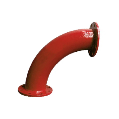 [DI-ELB-BEN-100-P16-90-RED-EN598-LONG]  DN100 (4" NB) PN16 FLANGED DUCTILE IRON SWEPT BEND 90° LONG RADIUS RED OXIDE EN598