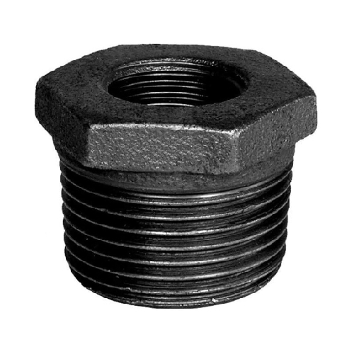 [MI-NB-BSP-BUS-8-6-BLK]    DN8 X  6 (1/4" X 1/8" NB) BSP BLACK MALLEABLE IRON REDUCING BUSH