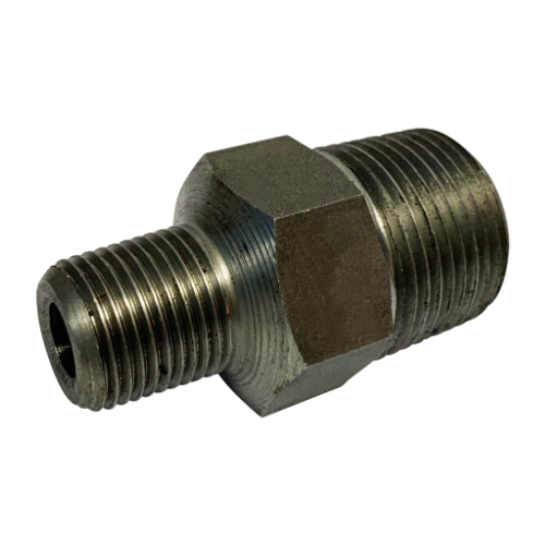 [CS-NB-BSPT-HNIR-32-25-A105N-BLK]   DN32 X 25 (1.1/4" X 1" NB) BSP BLACK FORGED STEEL REDUCING HEX NIPPLE A105N