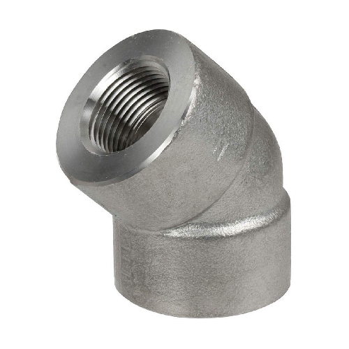 [CS-NB-BSPT-3K-ELB-45-65-A105N-GAL] DN65 (2½" NB) BSPT GALVANISED 3000# FS FXF ELBOW 45° A105N