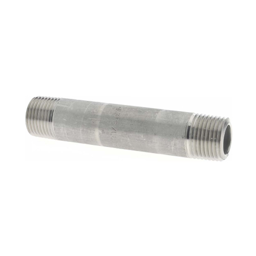 [SS-NB-BSPT-3K-NIP-TBE-101-8-316]    DN8 (1/4" NB) BSPT SCH80  PIPE NIPPLE T.B.E (4" LONG) SS 316