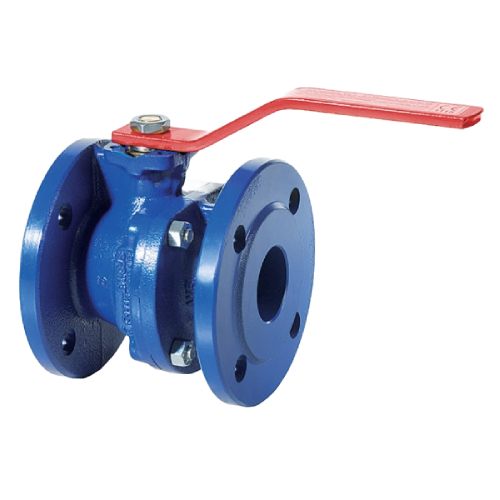 [DI-VAL-BAL-P16-15-RED-2PC]   DN15 (1/2" NB) PN16 2PC FLANGED DUCTILE IRON BALL VALVE DIRECT MOUND WITH RED LEVER 