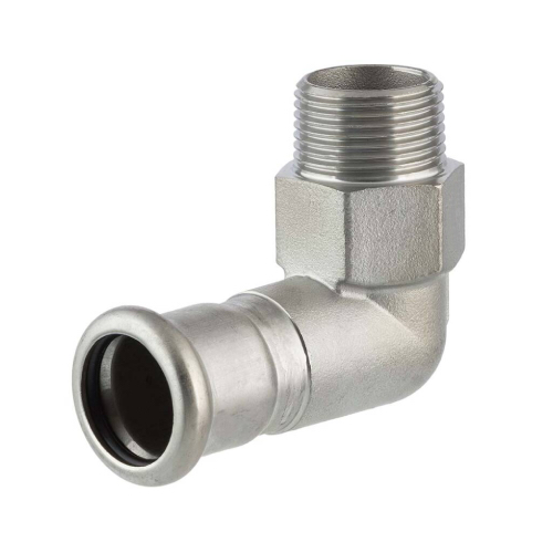 [SS-PRS-FBA-28-25-EPDM-316] 28MM X 1" PRESSFIT MALE BSP 90° ADAPTOR EPDM SEALS SS 316