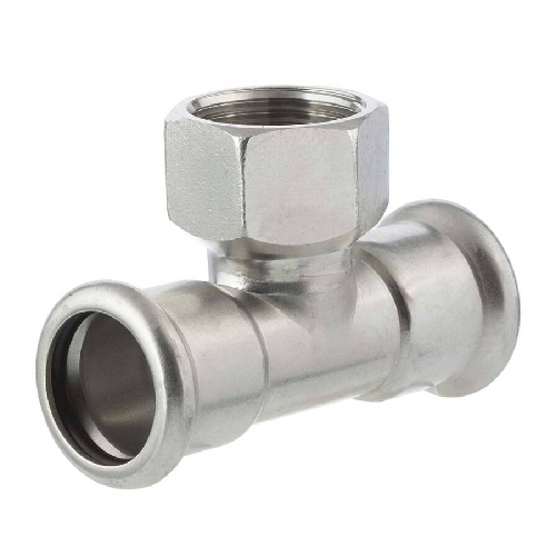 [SS-PRS-FST-22-20-22-EPDM-316]  22MM X 3/4" X 22MM PRESSFIT FEMALE BSP BRANCH TEE EPDM SEALS SS 316