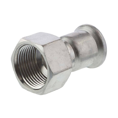 [SS-PRS-FSA-15-10-FKM-316] 15MM X 3/8" PRESSFIT FEMALE BSP STRAIGHT ADAPTOR FKM SEALS SS 316