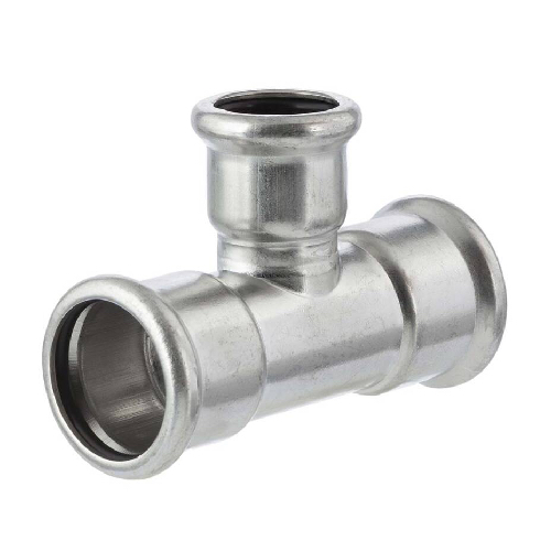 [SS-PRS-TEE-22-FKM-316]  22MM PRESSFIT EQUAL TEE FKM SEALS SS 316