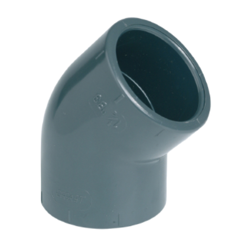 [PVCU-NB-125-ELB-45]  DN125 (5" NB) IMPERIAL SOLVENT PVC-U ELBOW 45°