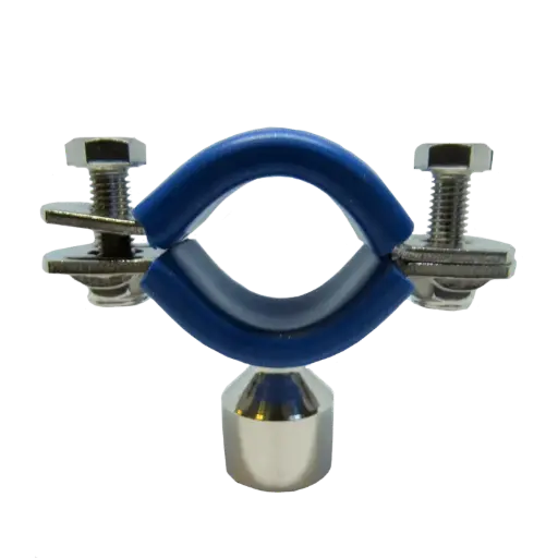 [SS-FAS-PAS-CLIP-HYG-1-304] 1" (1" OD) PASILAC CLIP OD PLAIN TUBE BOSS, 19MM STEM, BLUE INSERT, 304
