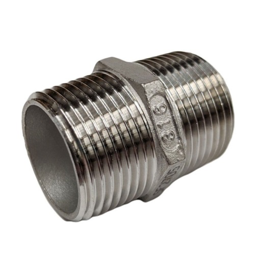 [SS-NB-BSP-150-HNI-10-316]   DN10 (3/8" NB) BSP 150# HEX NIPPLE SS 316